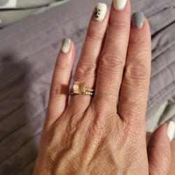 Morganite Wedding Ring Set