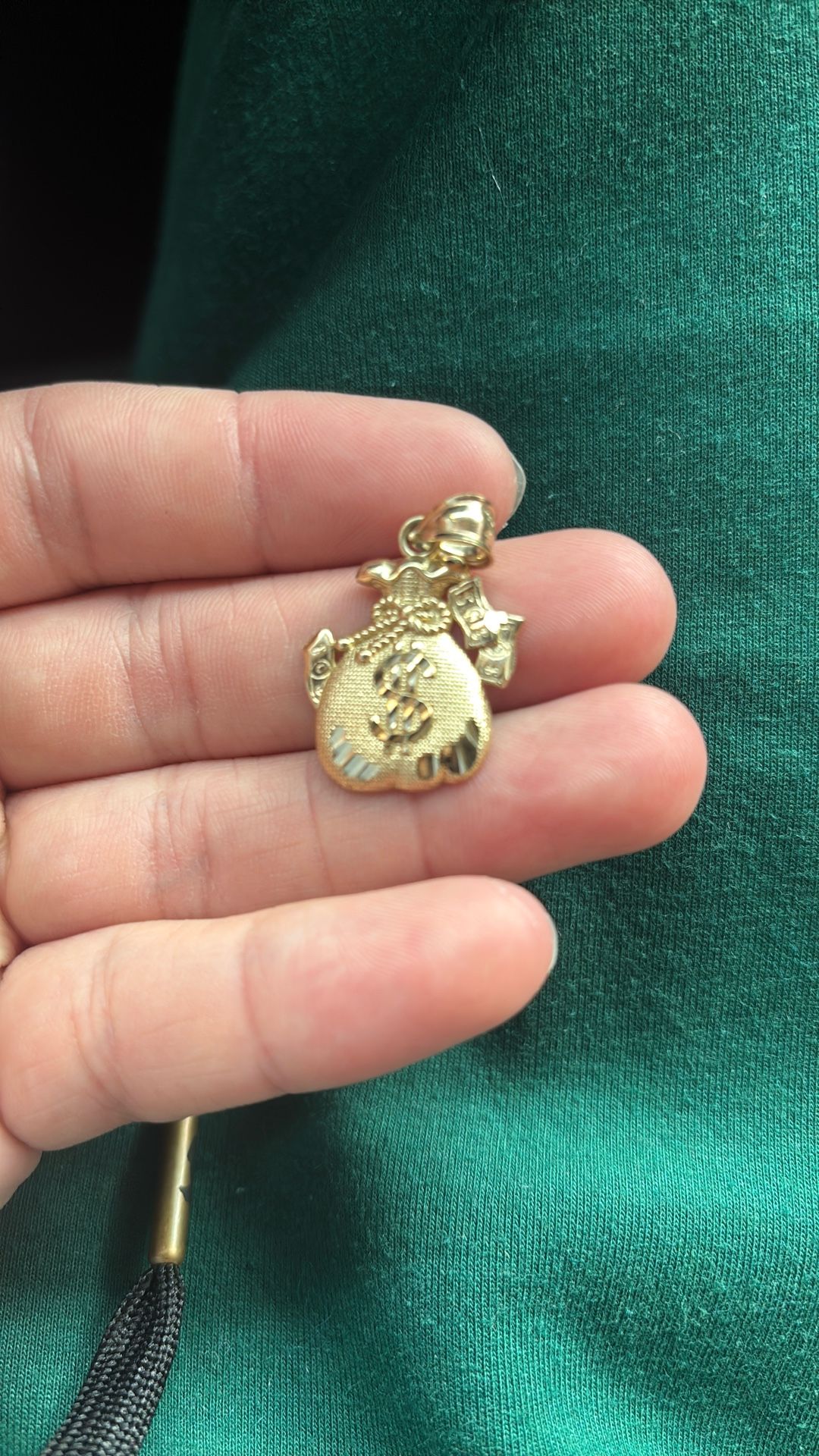 Gold Money Bag Pendant