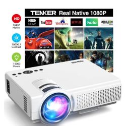 TENKER Home Theater Projector 1080P, 200 inch