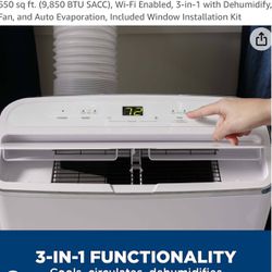 NEW GE 14,000 BTU SMART WiFi Portable Air Conditioner window kit hoses NEW 
