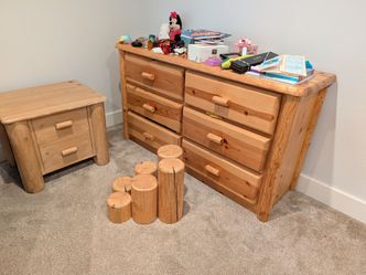 Log dresser and nightstand