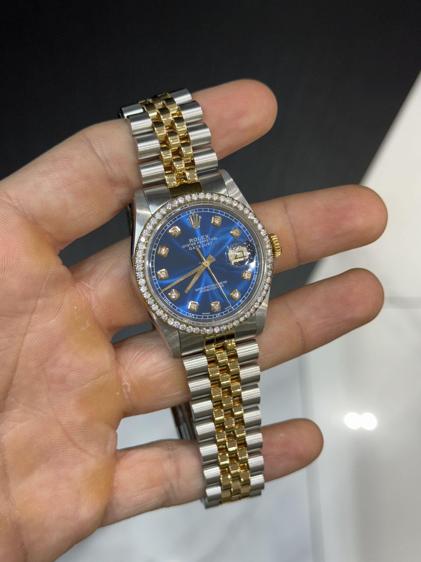 Rolex 36mm DateJust Ref # 16013 Blue Diamond Dial