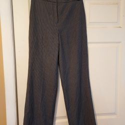 Signature by Larry Levine Pants Womens Gray Pinstripe Trouser Tab Closure Size 4