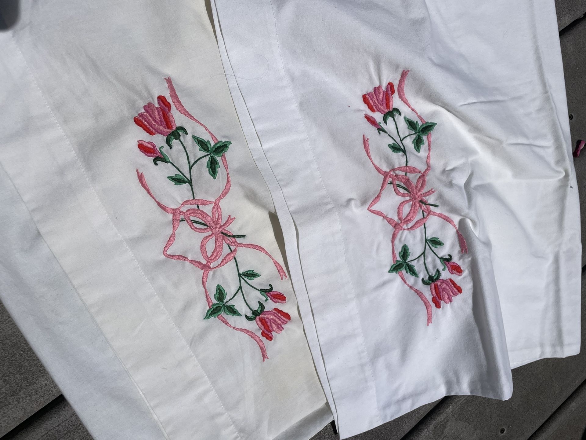 Vintage Embroidered Pillow Cases
