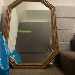 Large Vintage Lenoir Bamboo mirror 