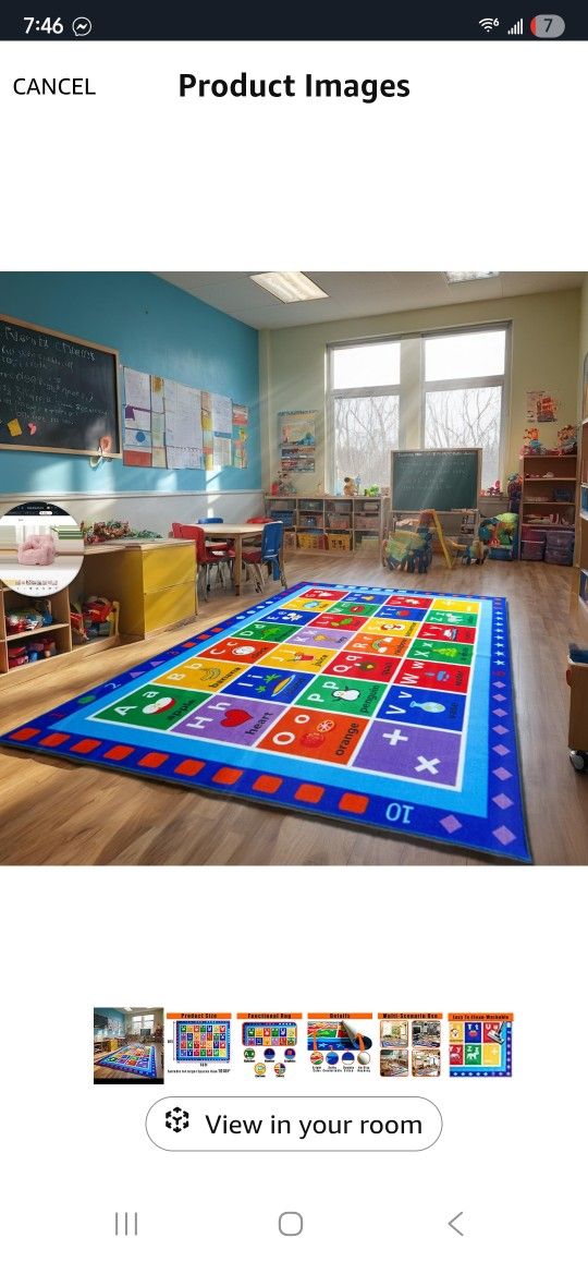 AlaTyche ABC Classroom Rug, Large Classroom Rugs Elementary, Preschool&Daycare Rugs for Classroom,Learning Alphabet Educational Rugs for Kids Playroom