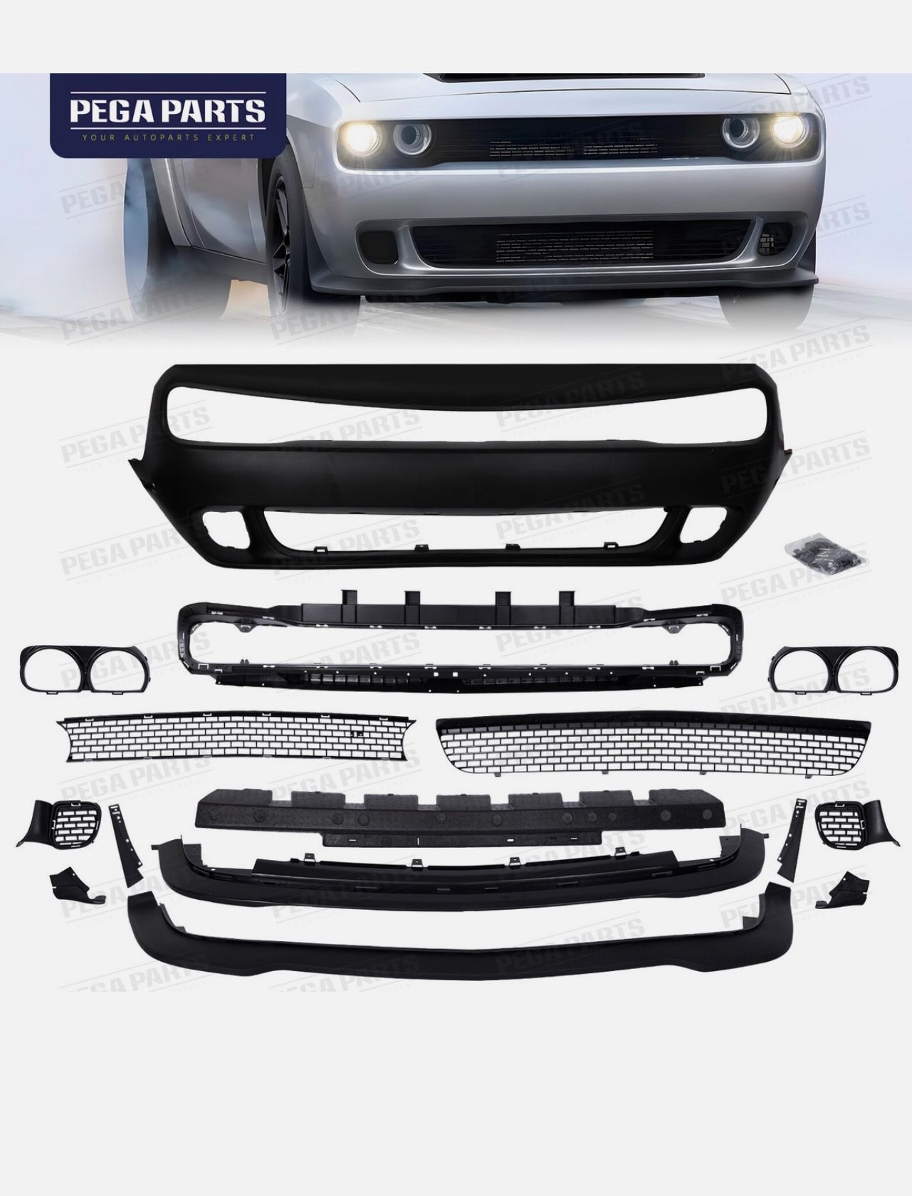 For 2015-2023 Dodge Challenger Hellcat Style Full Front Bumper Replacement