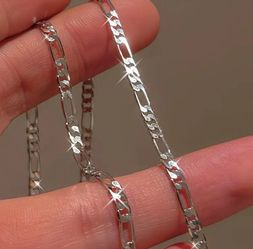Silver stainless steel non-fating Figaro Chain Necklace