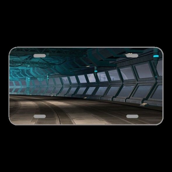 License Plate Novelty Car Front Science Fiction Scifi Corridor Hall