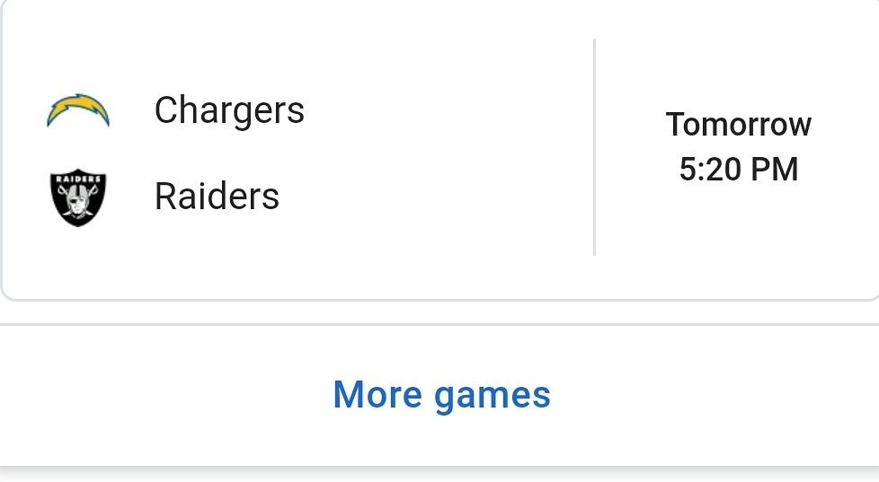 Raiders vs Chargers