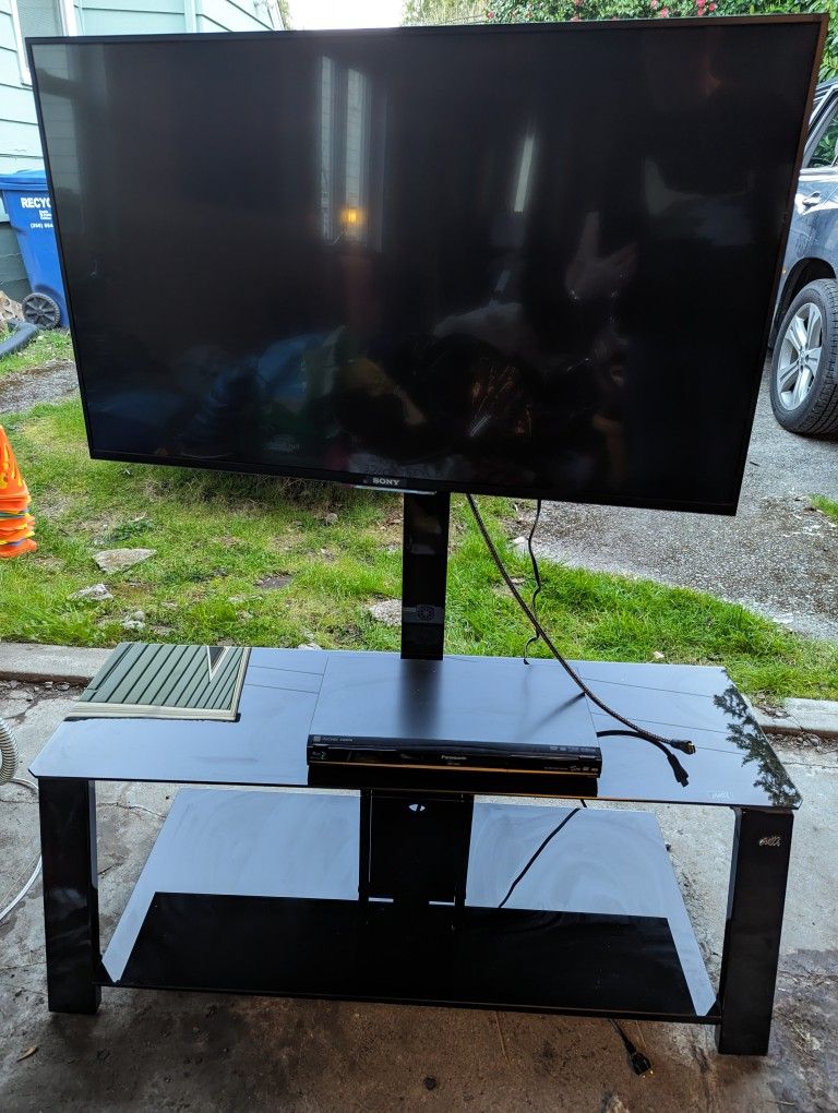 43 Inch Sony LCD TV, Blu Ray Player, TV Stand