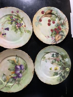 Hand Painted Dishes  Antique Signed 1905 Good Condtion