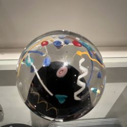 Signed James Clarke Studio Art Glass Paperweight