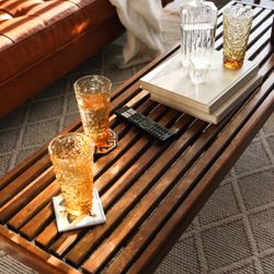 VTG Yugoslavian MCM Slatted Bench / Coffee Table