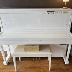 Yamaha Upright Piano- Rare Polished White Finish - Just Tuned
