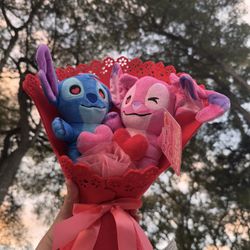 Stitch And Angel Plush Bouquet 