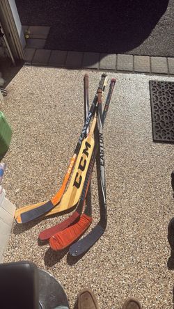 Lot of 4 Used Hockey Sticks CCM Easton Warrior