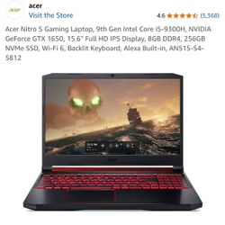 Acer Nitro 5 Gaming Laptop, 9th Gen Intel Core i5-9300H, NVIDIA GeForce GTX 1650, 15.6" Full HD IPS Display, 8GB DDR4, 256GB NVMe SSD, Wi-Fi 6, Backli