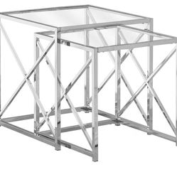 Monarch designer chrome nesting side tables (4 pieces)