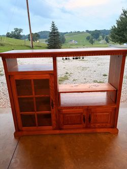 Vintage Solid Oak TV Stand / Entertainment Center