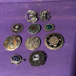 Pins & Brooches Combo 925 Sterling Silver $49Each Piece. Or Buy All For $390