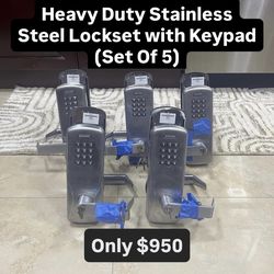 Heavy Duty Stainless Steel Lockset With Keypad (Set Of 5) Pickup Today!