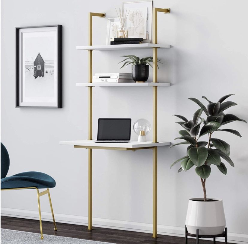 Brand New White And Gold Ladder Desk 