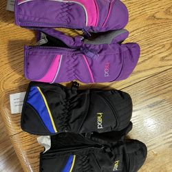 Kids Head Ski Mittens