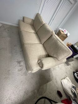 Beige sofa.