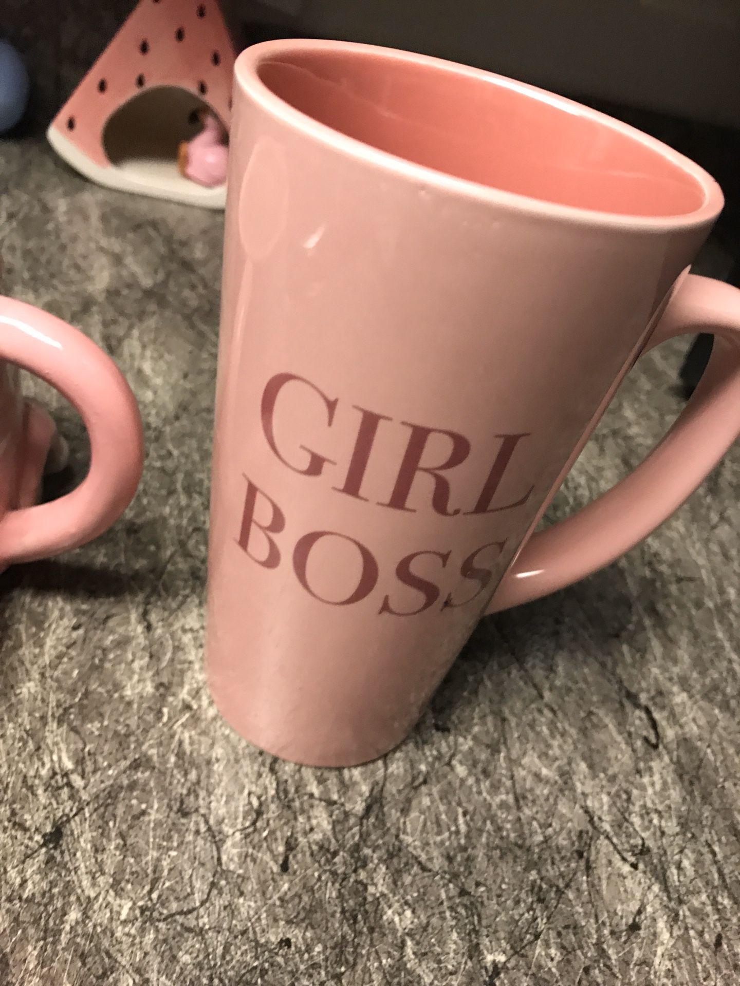 New girl boss pink tall coffee tea mug