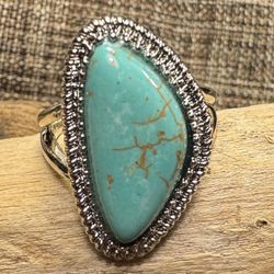 543-OMT Antique Design Native American Turquoise Color Setting Silver Color Ring