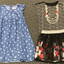 Minnie Mouse girls 10/12 denim dress and shirt and tulle skirt outfit