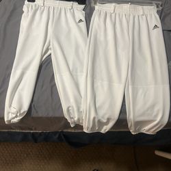 Youth Medium White Adidas Baseball Pants