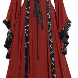 Victorian Renaissance Dress for Women Plus Size Party Medieval Dresses Vintage Lace Corset Dress Ball Gown 2XL 