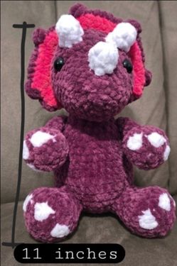 Triceratops plush crochet