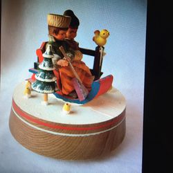Vintage ANRI made in Italy - Wood RotatingMusical Figurine - plays Lara's Theme - 80s