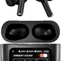 Display Touchbuds Pro Touch Screen ANC/ENC,Double Dark Noise Reduction,Touch Sensor Control,HD Call Clarity, Fast Charging,Type C, 13mm Bass Drivers,