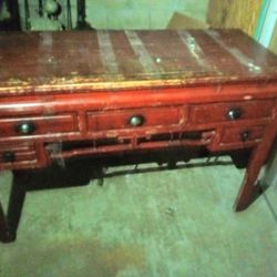 Asian Antique  Wooden Desk Table 