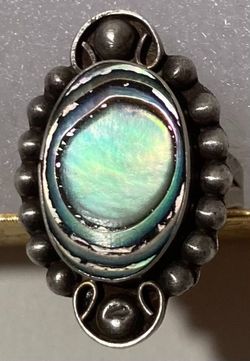 Vintage Sterling Silver Ring, Nice Center Swirl Design, Size 7, Adjustable, Nice Design, Quality, Jewelry, Accessory, Stamped 925, Clothing, 1145, Eng