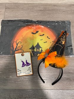 New Halloween Accessory Headband, Earrings & pillow cover