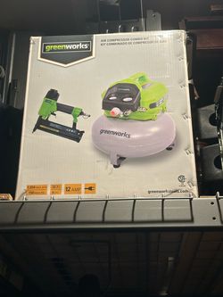 Green works Air Compressor and Nailer Combo Kit