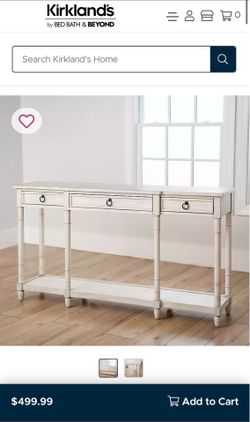 White Console Table with Three Drawers