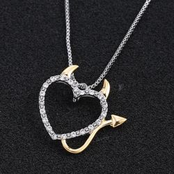 Lovely Crystal Love Devil Heart Necklace For Women