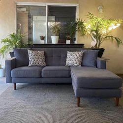 Dark Gray Mid-Century Modern Sectional Sofa