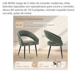 Lue bona sillas para comedor