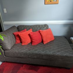 Dark Grey Chase Bed With Deco Pillows