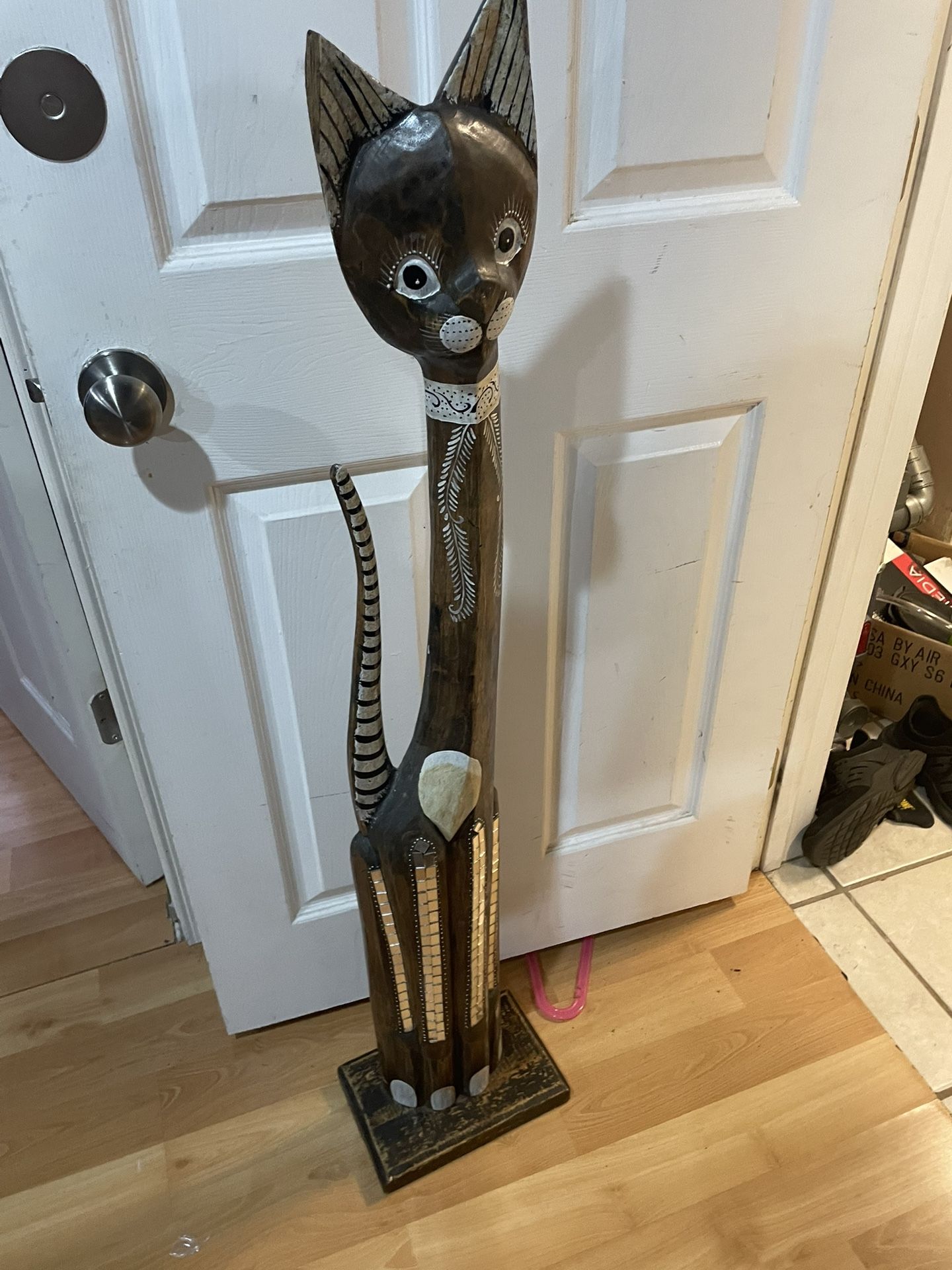 Nice Tall Wood Cat Decor Home