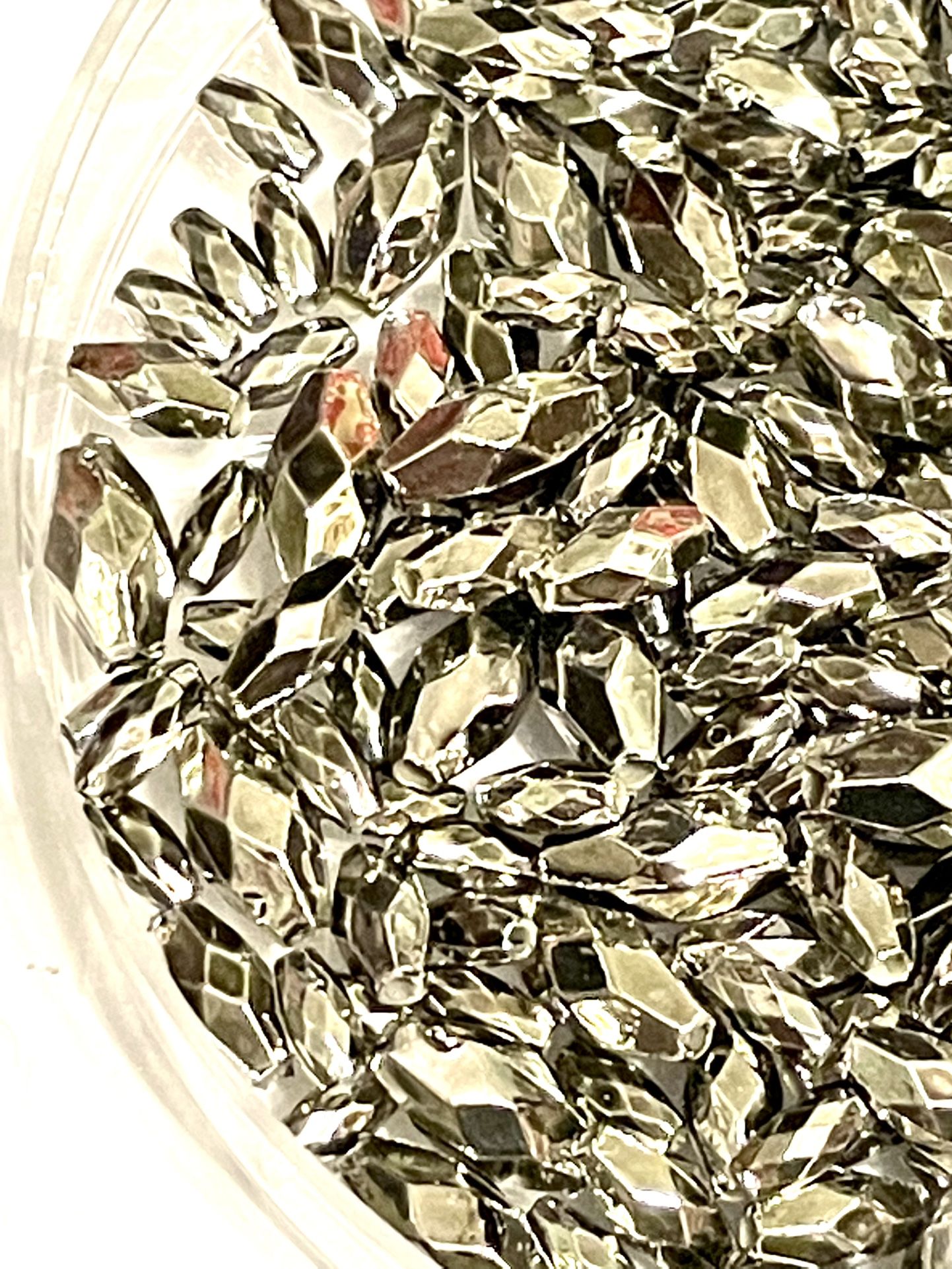 Metallic Plastic Faceted Beads