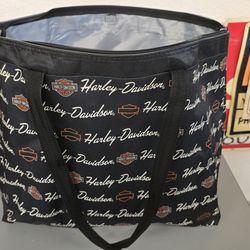 Harley Davidson Zippered Canvas Tote Bag 19 x 13