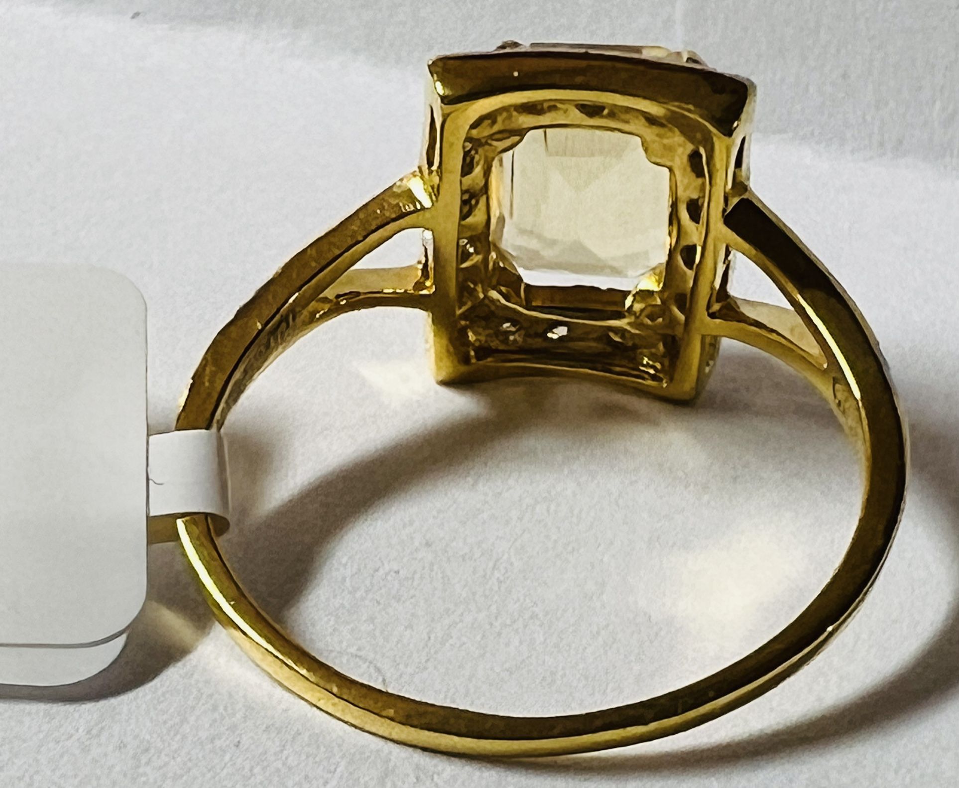 Natural DIAMONDS+CITRINE 0.25ct 14kt Solid Yellow Gold Ring Size 7# wedding